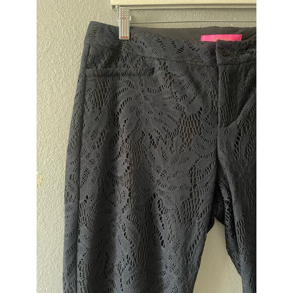 New Navy Blue Lilly‎ Pulitzer Kelly Lace Skinny Ankle Pants - Picture 5 of 6